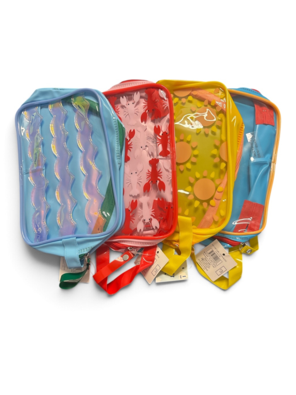 Cosmetic Bag Set of 4 Multicolor Clear